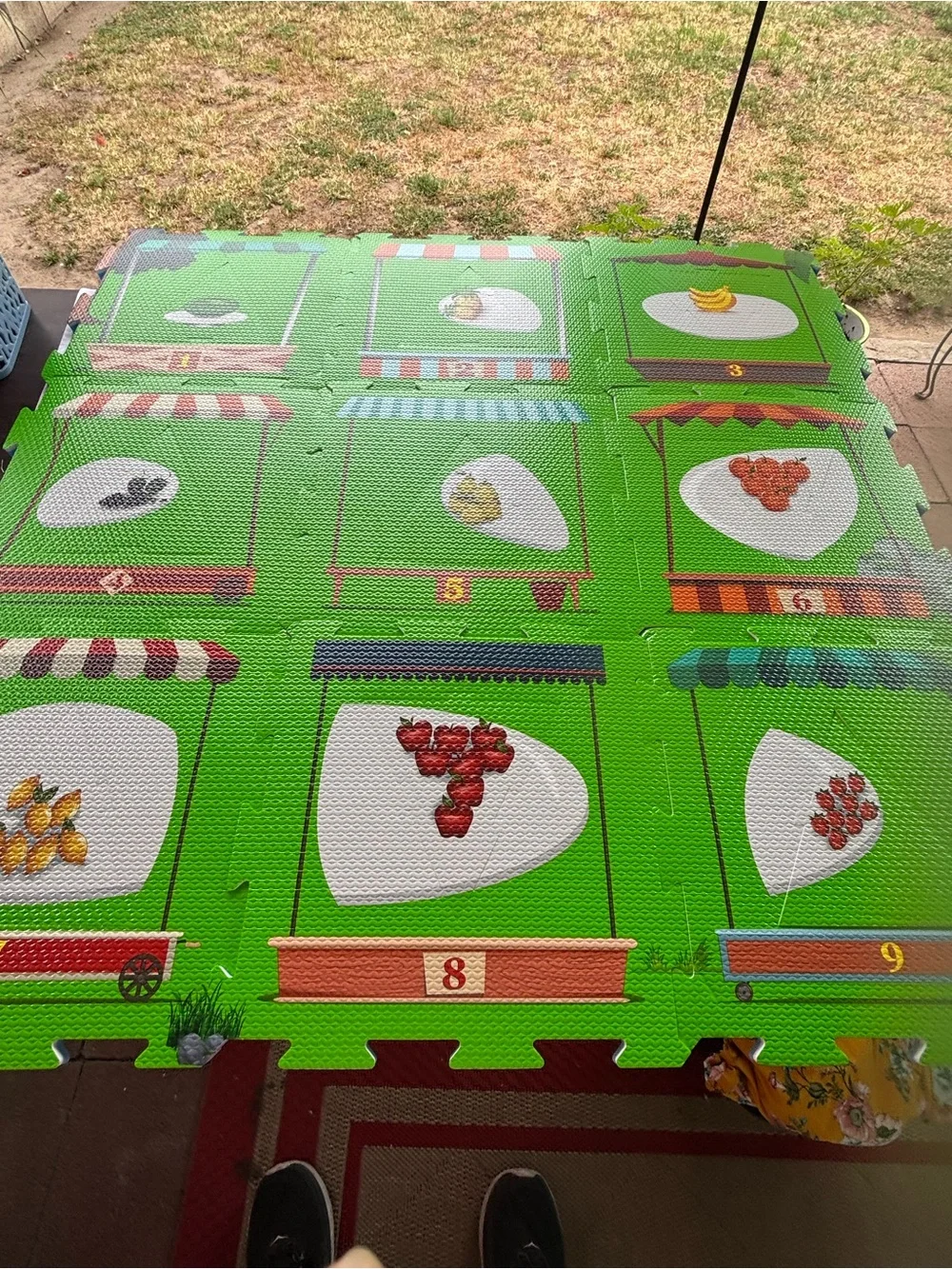 Fruit Market Puzzle Foam Play Mat - Green